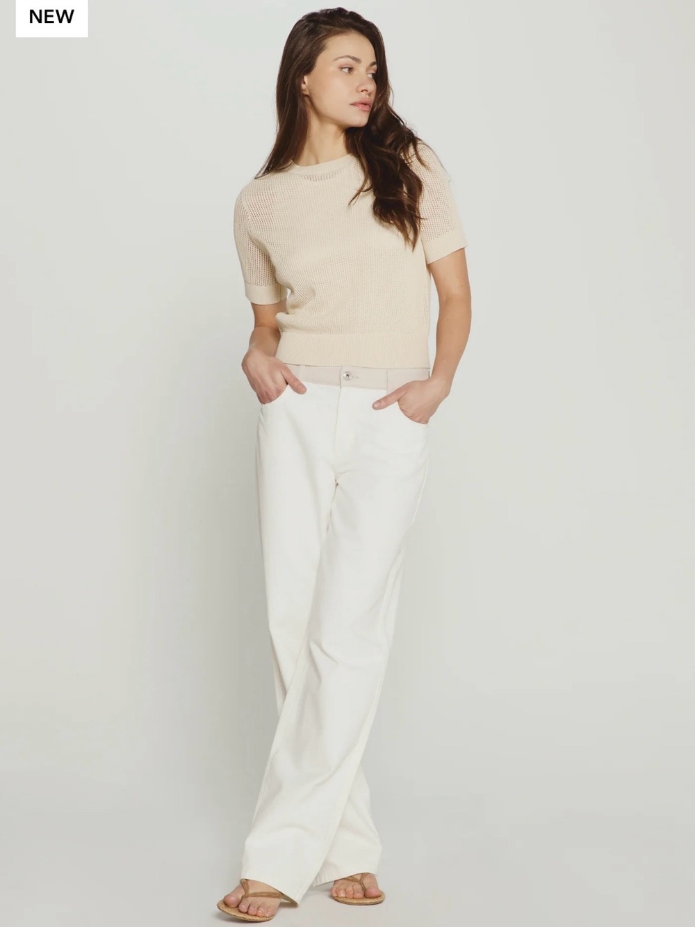 7 Diamonds The Edit Wide Leg in Tapioca